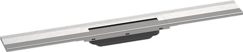 hansgrohe Fertigset Duschrinne RainDrain Flex, Abflussrinne 700mm, Bodenablauf Dusche kürzbar zur Wandmontage, Edelstahl gebürstet