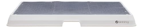 Weasy Indoor Dog Potty Tray for Large Dogs with Drain Hose | Reusable Dog Toilet | Indoor Potty Training System | Compatible with Weasy Bag - White and Gray - Large