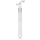 FunChem Borosilicate Glass Vacuum Cold Trap Glass Bubbler with 10mm Serrated Hose, 200 mm Length