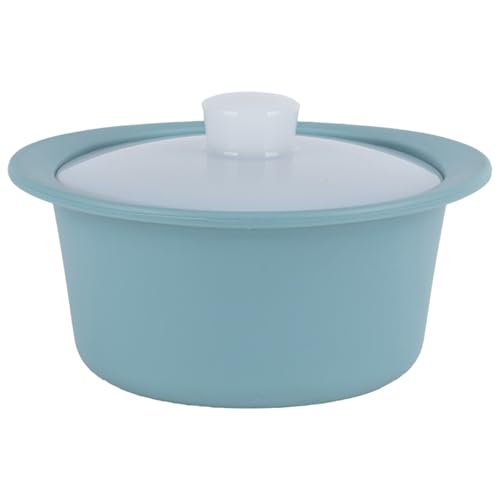 Vaporizador de microondas de 1 por ciento, Olla de microondas de Silicona de Grado alimenticio con Mango y Tapa, Horno y lavavajillas Seguros para Verduras, Cuencos de cocción, tazón de Comida