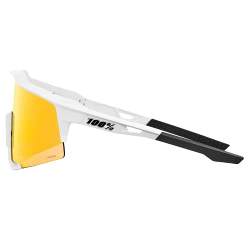 Image of 100% SPEEDCRAFT Sport Performance Cycling Sunglasses OFF WHITE - HiPER Red Multilayer Mirror