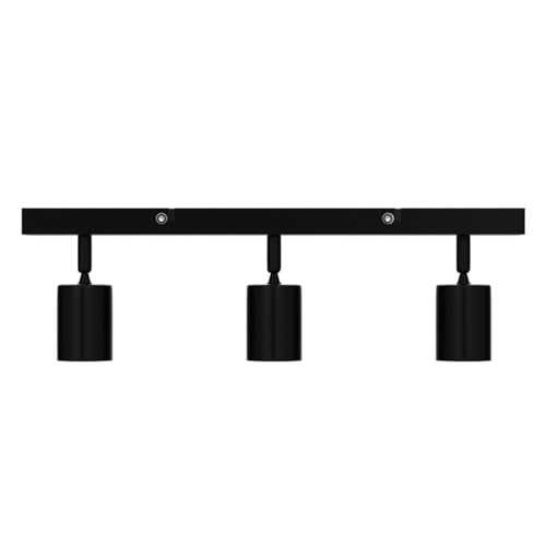 Dehobo Led Deckenstrahler Schwenkbar 350° 3 Flammig Deckenleuchte GU10 - Wandstrahler Schwarz - Spotlight Lampe Deckenlampe für Wohnzimmer Schlafzimmer Küche, Nein GU10 Leuchtmittel