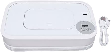 Keenso Baby Wipe Warmer Foldable Large Capacity Dispenser Fast Heating for Home and Travel 3 Temperature Levels 7.9x4.8in with USB Cable (White) - 5