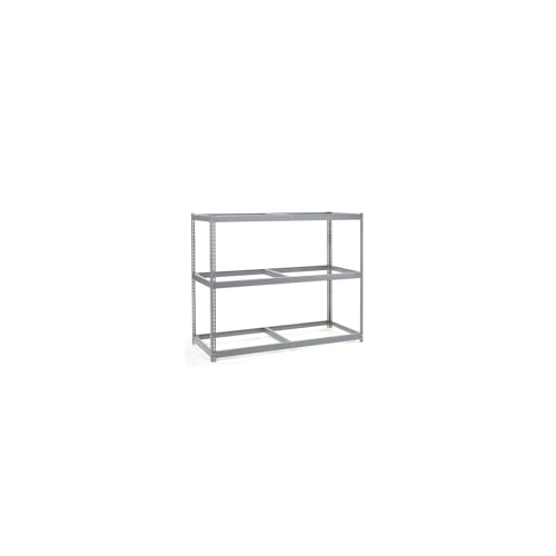 Global Industrial Wide Span Rack 60Wx24Dx96H, 3 Shelves No Deck 1200 Lb Cap. Per Level, Gray