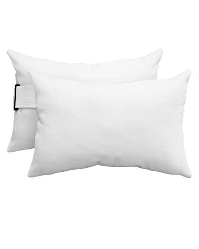 Homechoid Chaise Lounge Head Pillow Headrest Pillow Covers, White Lumbar Pillow Case Outdoor Waterproof Throw Pillow for Pool Patio Beach 4 Pack-12x20 Modern Simple White Backdrop
