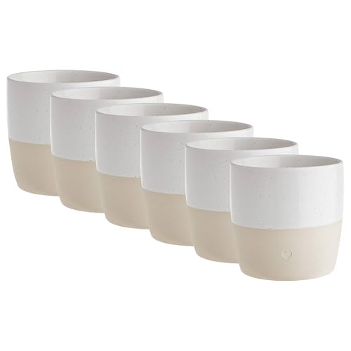 BUTLERS 6er Set Tassen ohne Henkel Herz 350ml Steingut Becher -ME...