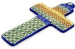 Polmedia Polish Pottery Cross - Grecian Sea Pattern Handmade in Boleslawiec Poland by Ceramika Artystyczna + Certificate of Authenticity