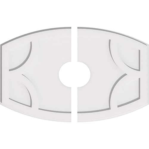 Image of Ekena Millwork CMP28X18KY2-05000 Kailey Architectural Grade PVC Contemporary, Two Piece Urethane Ceiling Medallions 28 inchW x 18 5 /8 inchH x 5 inchID x 15 inchC x 1 inchP