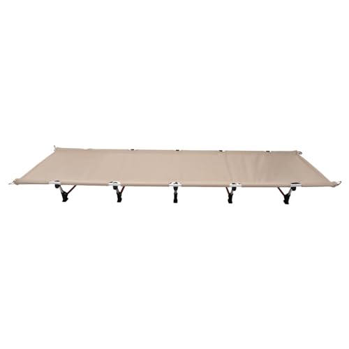 Qussse Feldbett Klappbar, Aluminium Reisebett Outdoor Campingliege Bett Klappbar Camping Liege mit Tragetasche, für Picknicks Camping Trekking, 190x65x15cm (Khaki)
