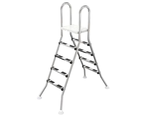 OKU Hochbeckenleiter V2A Leiter Poolleiter Edelstahl 2x4 oder 2x5 Stufen, Ausführung:Beckenhöhe 1.50 m 2 x 5 Stufen