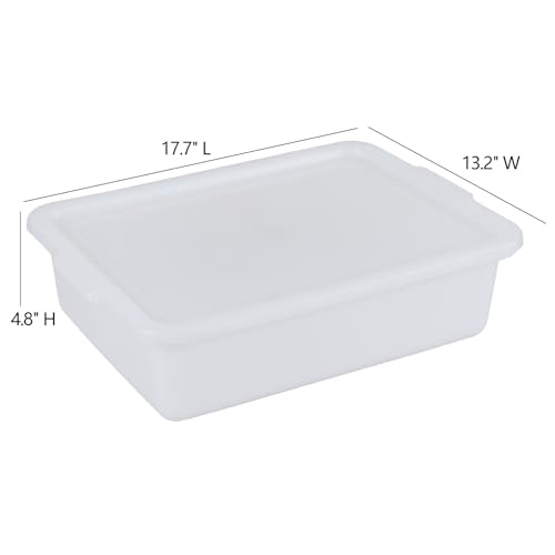 Caja de transporte de alimentos de 13 L con tapa blanca, juego de 3 cubetas de autobús 6