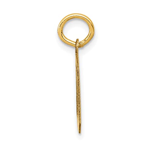 10k Small Satin Number Charm Pendant (Length 18mm Width 7 mm)2