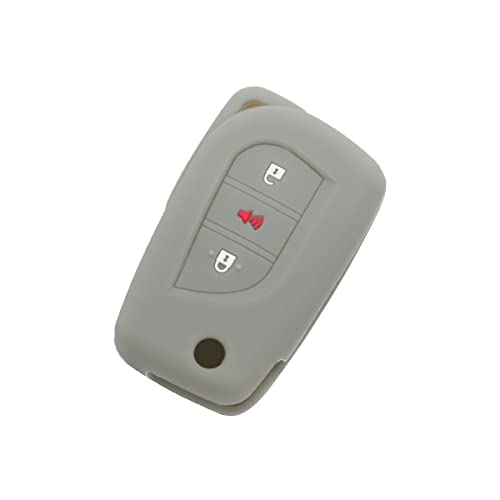 BROVACS Silicone Cover Protector Case Holder Skin Jacket Compatible with TOYOTA Corolla iM Camry C-HR RAV4 SCION iM 3 Button Flip Remote Key Fob CV4424 Grey - Image 2