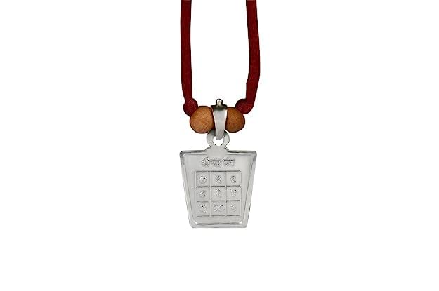 Rudra Centre Chandra Yantra in Silver Locket, Sterling Silver, No Gemstone