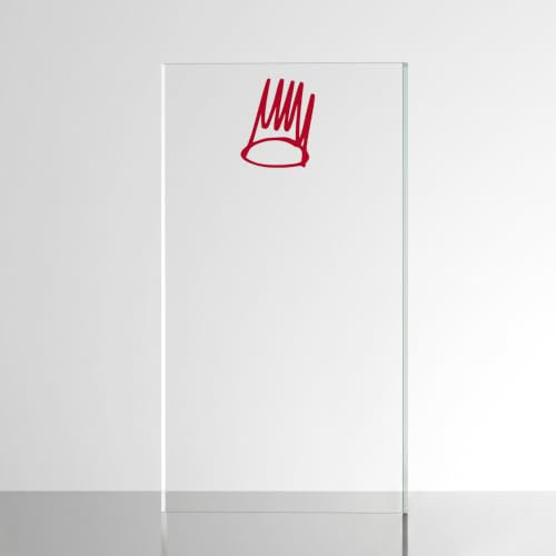 Image of Sticker for Glass & Mirrors | Minimal Vinyl Decal for Bedroom Bathroom & Cafe | Self-Adhesive Quote Aesthetic Mirror Sticker | No Mirror Included (Crown, Medium, Transparent Red)