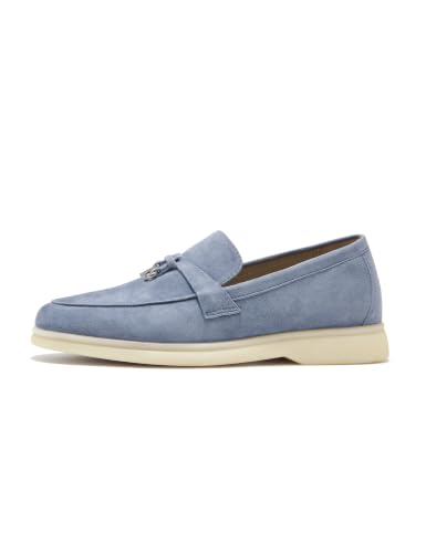 Image of BEAU TODAY Women's Suede Loafer Flats，Slip On Penny Loafers Work Shoes