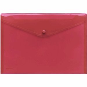 Preisvergleich Produktbild FolderSys 10 x Dokumentenmappe A4 PP Druckknopf rot transparent