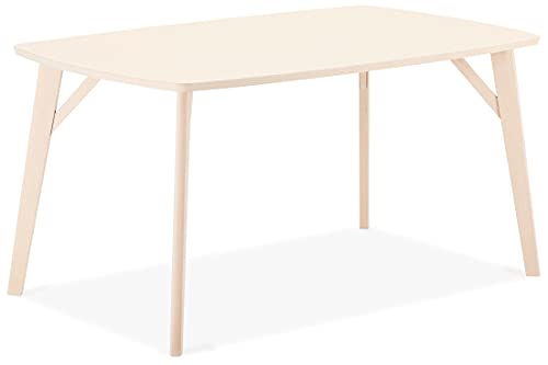 Furnhouse Ibbe Design Tavolo da Pranzo Rettangolare 90x150x75 cm Faggio Bianco Bianco Tavolo da Cucina Tavolo Sala da Pranzo Cucina MDF Peg Stile Scandinavo Nordico