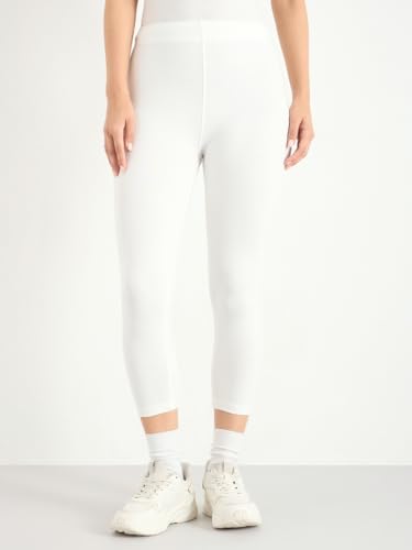 بنطلون لجينجز كابري للنساء من ستايلي، مقاس M، اوف وايت