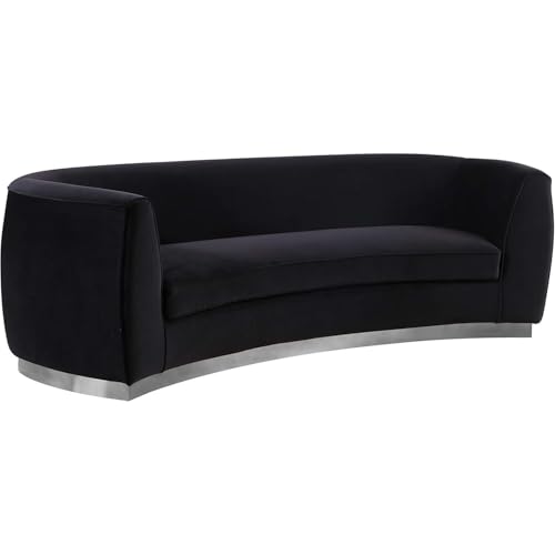 Sofá 4 cuerpos Tapizado Terciopelo Negro