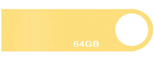 Memoria USB 64 GB, Jstoo Pen Drive USB 64 GB Impermeable USB Stick 64gb, Alta Velocidad Memoria USB 64 GB para PC, Computadora, Tableta, Almacenamiento de Datos Externo. (Oro) Cover