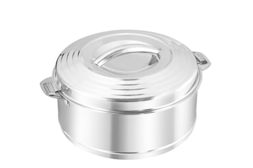 Image of KC Premium Stainless Steel Insulated Casserole | Double Walled | Hot Pot with Steel Lid | for Curry, Rice and Roti 4000ML Capacity