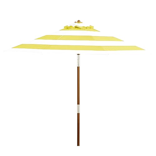 Wooden Beach Umbrella 180cm UPF 50+ Sunshade Wind Resistant Patio Umbrella Outdoor Market Canopy with 8 Ribs Ideal for Garden Terrace and Beach Use