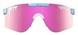 Pit Viper Sunglasses I The Original I Wide Fit I Polarized Lens, Indestructible Frame I Turbo Adjustable for Perfect Fit I Micro Fiber Bag & Retainer Straps I Pink lens, Light purple Frame