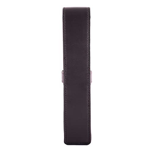 Image of DiLoro Leather Single Pen Case Pencil Pouch Holder for One Fountain Ballpoint Rollerball Pen and Pencil (Brown)