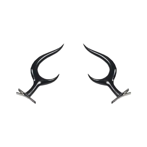 Zhongkaihua Hazbin Hotel Alastor - Gafas de cosplay con cuernos de diablo, horquilla para el cabello, accesorios de disfraz de Alastor para Halloween, carnaval, fiesta de disfraces