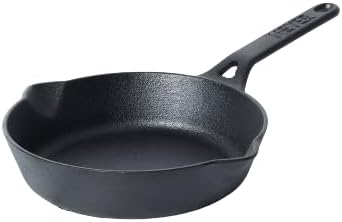 Pre-Seasoned Cast Iron Frypan | Cast Iron Skillet | Iron Pan | Induction Frying Pan | Fry Pan | Omlette Pan | Cast Iron Utensils for Cooking | Iron Cookware for Kitchen, 24cm, Black
