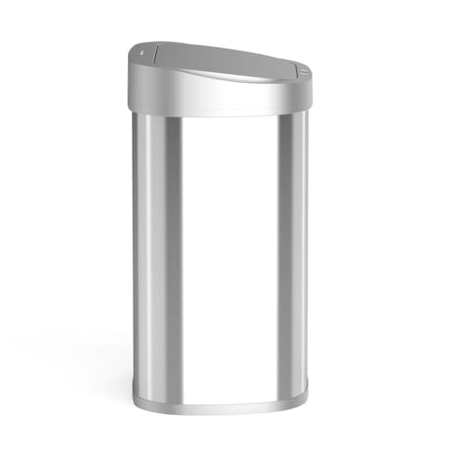 Caneca de basura ovalada sensor 21.1 gal plata miniatura 3