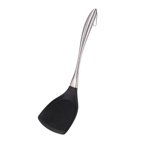 Köksredskap nonstick pan sked silikon köksutrustning set rostfritt stål ihåligt handtag soppsked durkslag/733(430 Black Shovel)