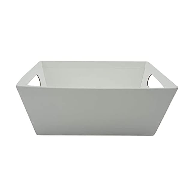 9 x 7 White Basket with Handles by Celebrate It - Cardboard Baskets for Organization, Parties, Birthdays, and Holidays - Bulk 12 Pack