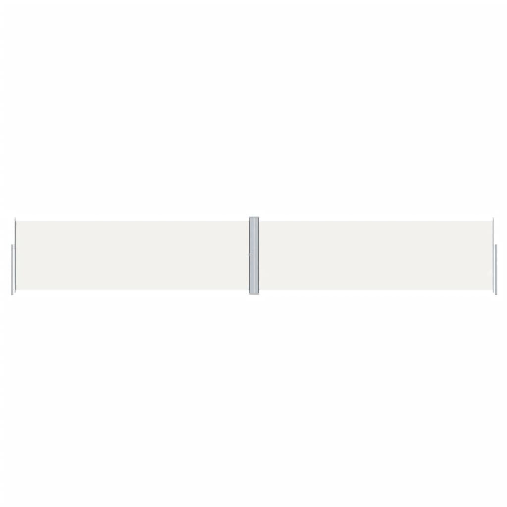 Store latéral extensible en tissu crème pour préserver l'intimité du balcon
