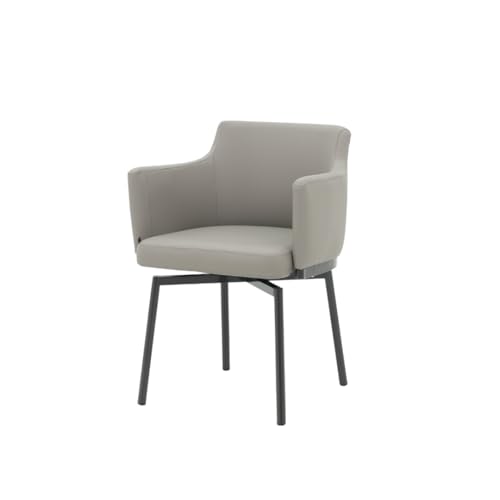 Image of Royaloak Turin Italian Dining Chair | Contemporary Dining Table Chairs with 180 Swivel Reverse Mechanism | Integrated Armrests | Cushioned Seat & Back | Powder-Coated Legs | Refined Italian Style