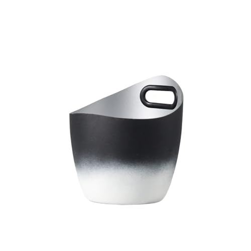 Cubo de hielo curvo que evita condensación, enfriador de champán en acero negro 2