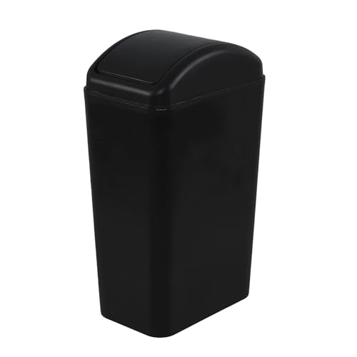 Image of Wekioger 12L / 3.5 Gallon Slim Garbage Can with Swing Lid, Black