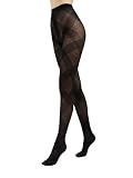 Conte elegant Music 60 den Pantys de Fantasía para Mujer Rayas Diagonales Diseño Hipnótico Gruesos Elásticos con Puente de Algodón Moda, Negro, 2
