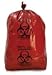 "INFECTIOUS BIOHAZARD" Printed, Red Poly Medical Waste Bags, 24" x 32", 12-16 Gallons - Case of 500 Bags