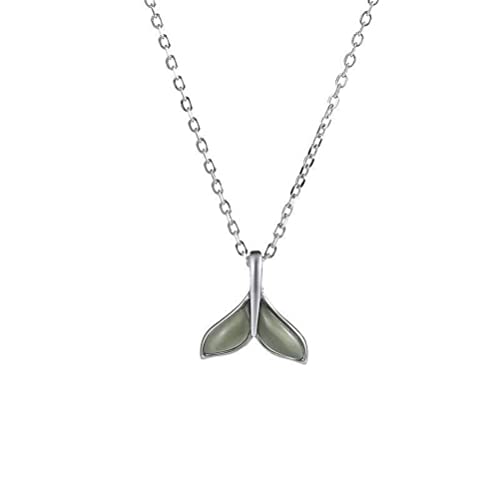 Collar S925 fishtail de plata fina estilo japonés accesorio de moda femenina