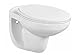 Hänge Wand WC Komplettset Spülrandlos Sitz Soft Close Absenkautomatik Keramik Wand Set Schüssel weiß Toilette für Vorwandelement Unterputzspülkasten