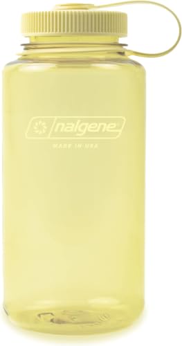 Image of Nalgene 32 oz Wide Mouth Water Bottle | BPA-Free, Durable & Leak Proof, Lightweight Bottle for Hiking & Gym, Work & Travel, Butter (Pack of 6)