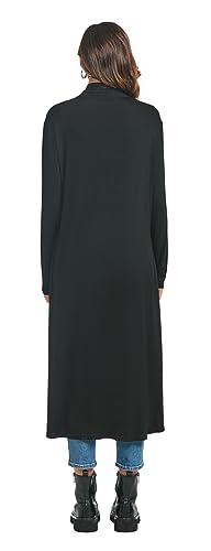 AvaCostume Womens Casual Lightweight Drae Long Sleeves Cardigan Front Open Maxi Dusters2