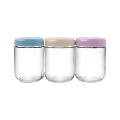 Image of 3-Pack 16 oz Glass Jars with Airtight Lid, Wide Mouth Mason Jars, Glass Storage Containers for Overnight Oats, Fruit, Salad Dressing, Sauce, Cereal, Yogurt, Snacks