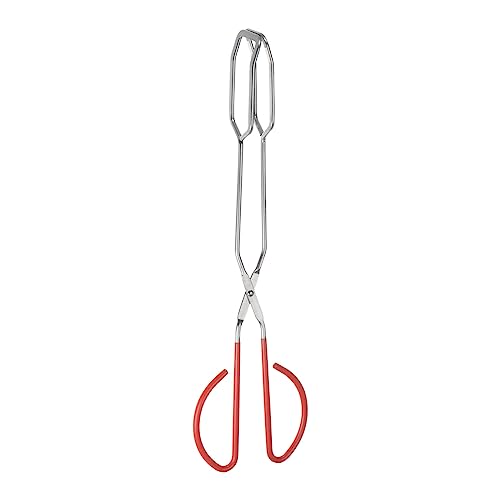 sourcing map Stainless Steel Scissor Tongs 16 Inch Barbecue Grilling Tongs with PVC Handles for Cooking Barbecue Bread Pliers