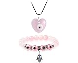 Caiyao 4 Pcs Evil Eye Bead Bracelet Hamsa Hand Fatima Charm Stretch Amulet Turkish Good Luck Protection Kabbalah Jewelry, 8.5 inches, Zinc, No Gemstone