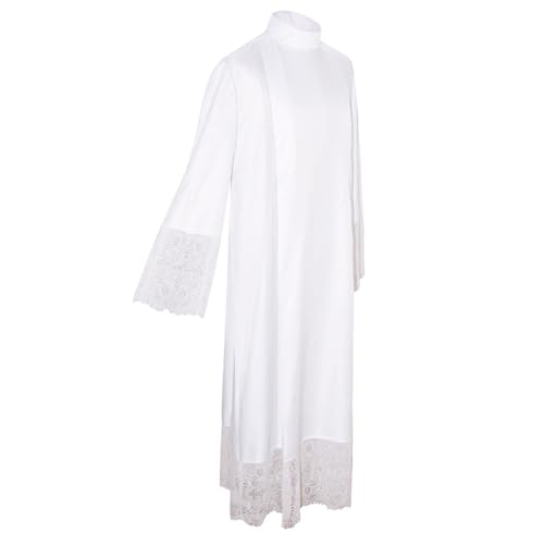 Men's Dignified Clergy Robes Catholic Priest ALB Church White Robe Traditional Religious Vestments3