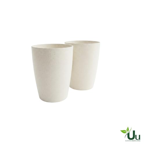 Image of Urban Upvan 8 Inch Tower Pot | Lightweight & Durable | Stylish Planter for Indoor & Outdoor Plants | Home, Office, Garden & Balcony | White | Pack of 2