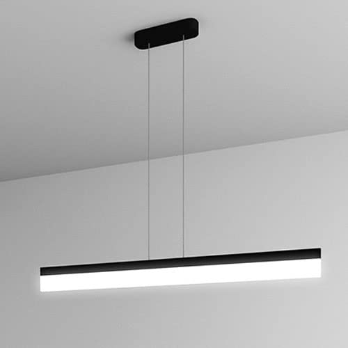 Lustre de salle à manger linéaire noir lampe suspendue anti-éblouissement